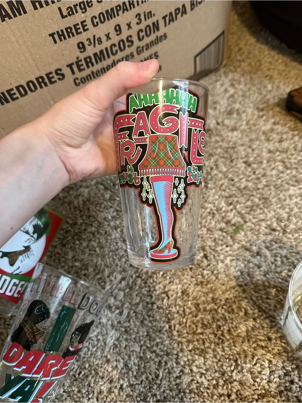 Set of 6 Christmas Story Glass cups